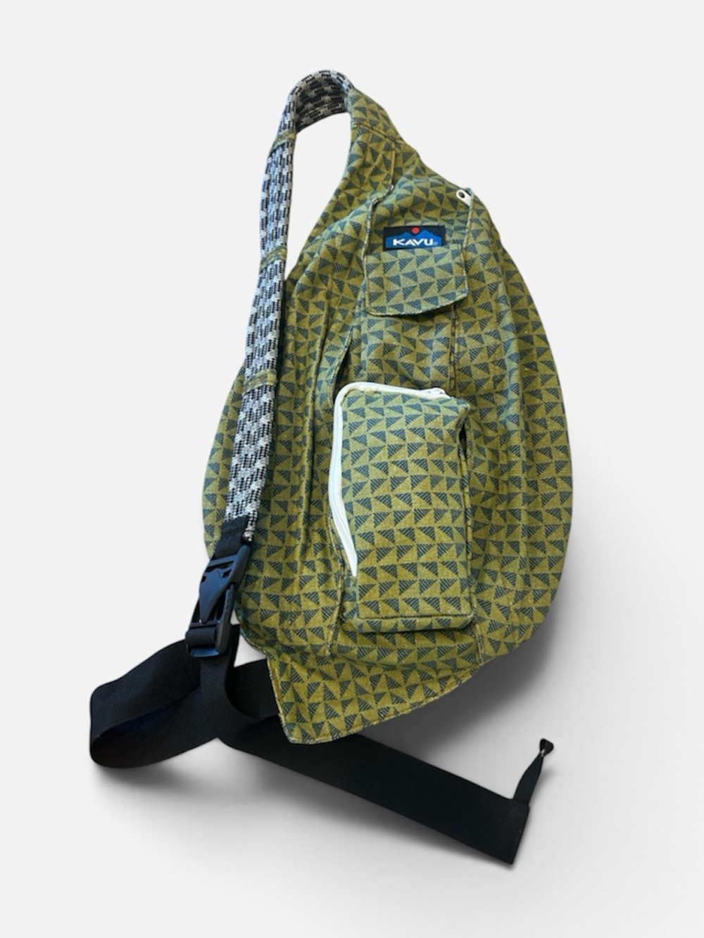 Kavu Olive Green Geometric Sling Bag